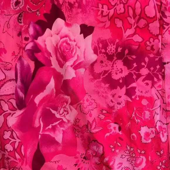 VTG City Triangles Slip Dress 90s Y2K Pink Floral Midi Ruffle Trim Fairy Sz 11 - Picture 14 of 14